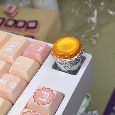 1pc Egg Tart Artisan Clay Food Keycaps ESC MX for Mechanical Gaming Keyboard